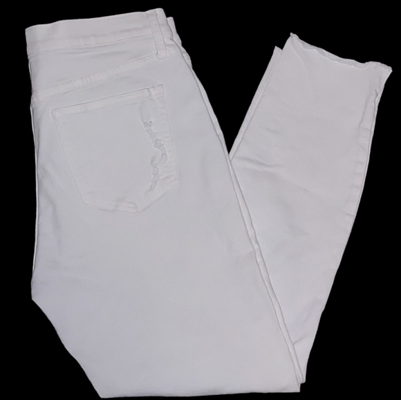 Gap High Rise True Skinny Jeans - White Distressed with Raw Hem Size 29 - Picture 8 of 15
